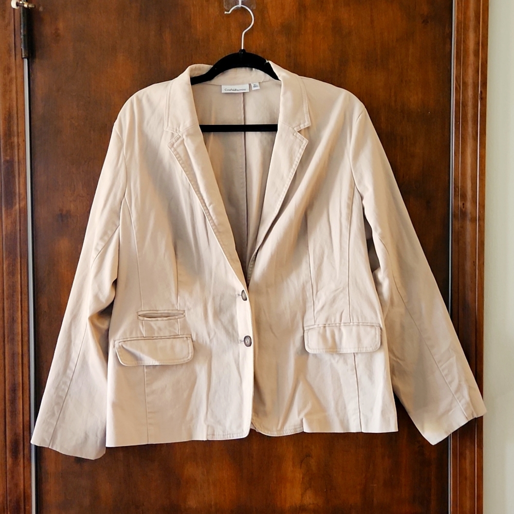 Women's Blazer | Khaki | Lightweight | Croft & Barrow | XL